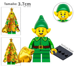 Elfo y traje arbol - Navideño - Minifigura