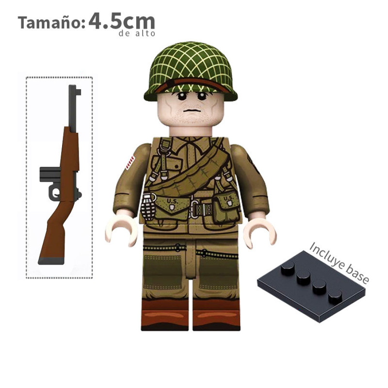 Soldado estadounidense v - 101ST- Carabina M1 - WWII - Soldados - Minifigura