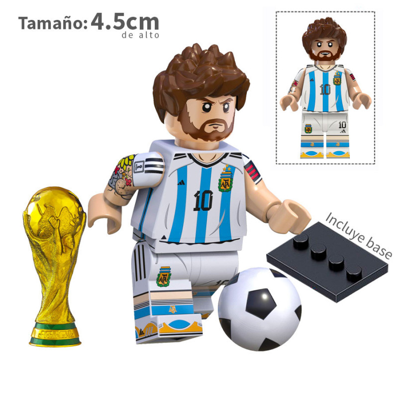 Lionel Messi - Argentina con copa - Futbol - Minifigura