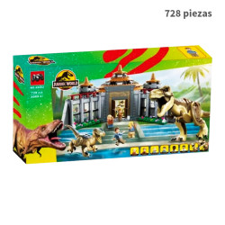 Centro de Visitantes Tyrannosaurus Rex y Ataque del Raptor 728pcs Jurassic World 68002 Bela