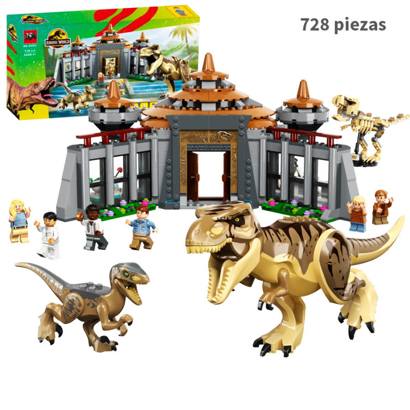 Centro de Visitantes Tyrannosaurus Rex y Ataque del Raptor 728pcs Jurassic World 68002 Bela