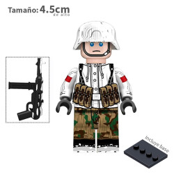 Soldado Alemán de Invierno - MP40 - WWII - Soldados - Minifigura