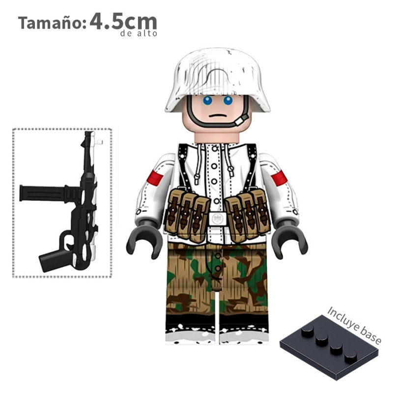 Soldado Alemán de Invierno - MP40 - WWII - Soldados - Minifigura
