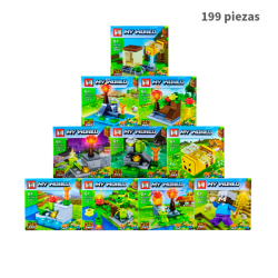 Pueblo Granja Set de 10 - Minecraft  - 199 Piezas
