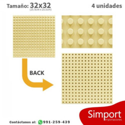 Pack 4 unidades Plancha 32 x 32 bloque alternativo Beige