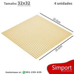 Pack 4 unidades Plancha 32 x 32 bloque alternativo Beige