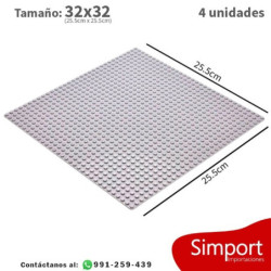 Pack 4 unidades Plancha 32 x 32 bloque alternativo Light Gray