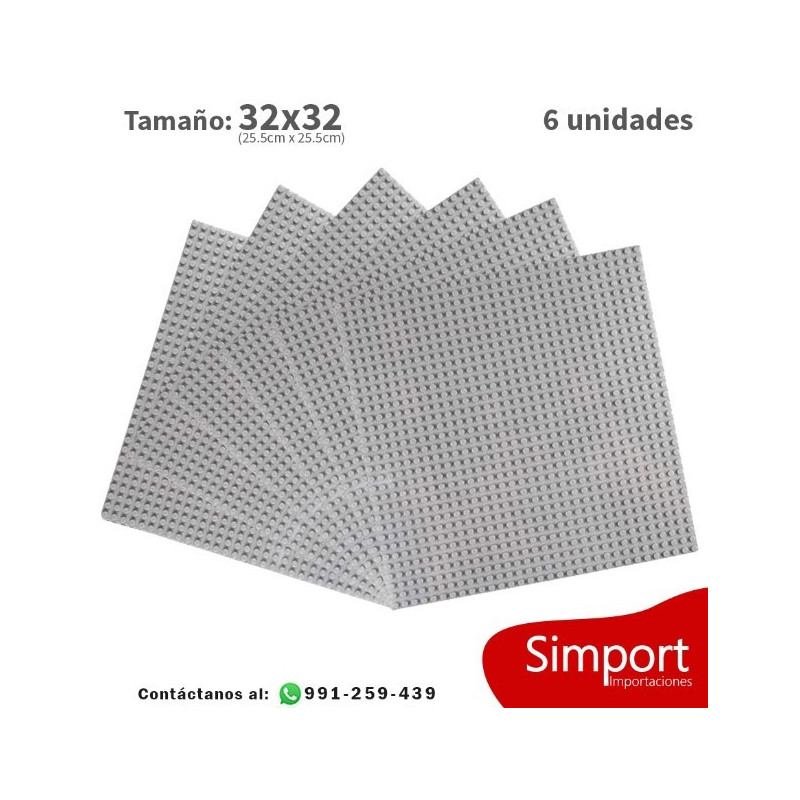 Pack 6 unidades Plancha 32 x 32 bloque alternativo Light Gray