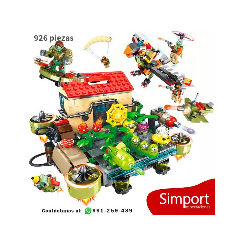 Guerra en la casa flotante - Plantas vs Zombies - 926 Piezas