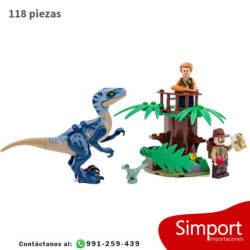 Velociraptor misión de rescate en avioneta - Jurassic World  - 118 piezas