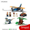 Velociraptor misión de rescate en avioneta - Jurassic World  - 118 piezas