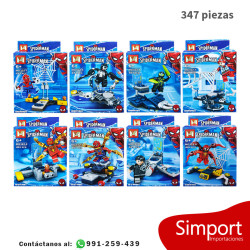 Set de 8 Spiderman  - Marvel - 347 Piezas