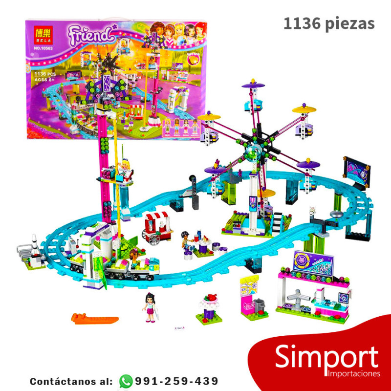 Parque de atracciones Montaña rusa 1136pcs Friends