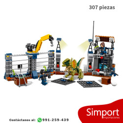 Ataque del Dilofosaurio al puesto de vigilancia - 307 Piezas - Jurassic World