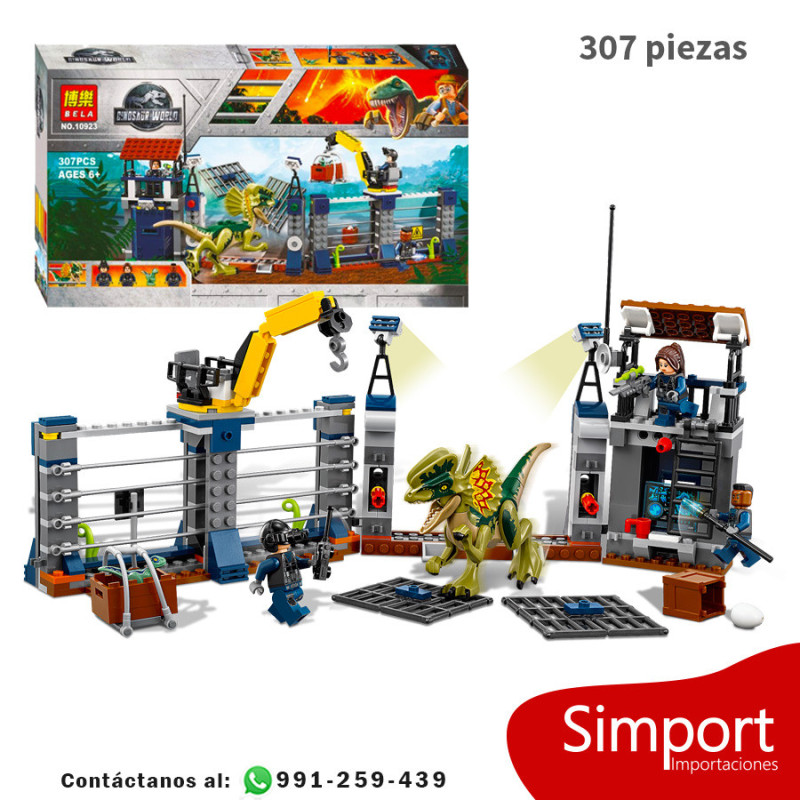 Ataque del Dilofosaurio al puesto de vigilancia - 307 Piezas - Jurassic World