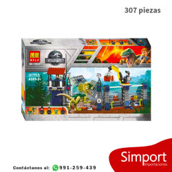 Ataque del Dilofosaurio al puesto de vigilancia - 307 Piezas - Jurassic World