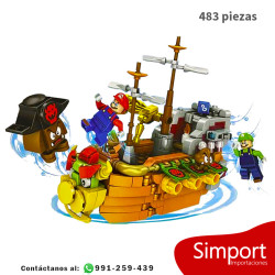 Barco Bowser Mario Bros - 483 Piezas - Nintendo