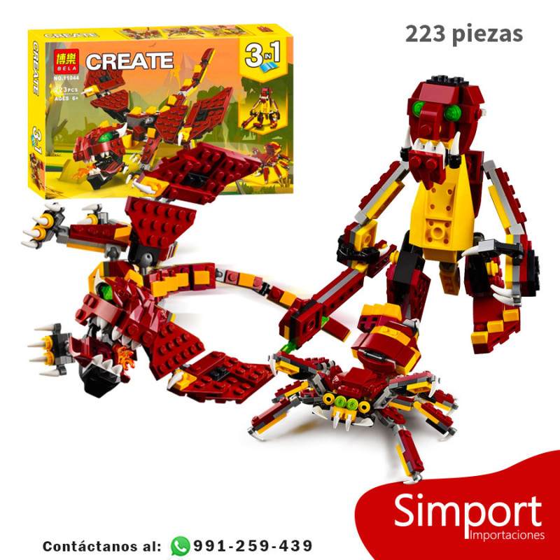 3 en 1 Criaturas miticas - 223 Piezas - Creator