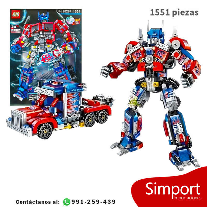 2 en 1 Optimus Prime - 1551 Piezas - Transformers