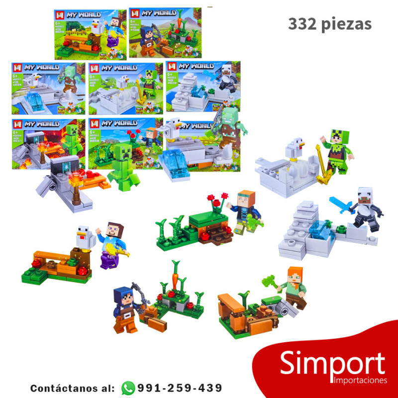 Personajes Minecraft Modelo - B 332 Piezas - Minecraft