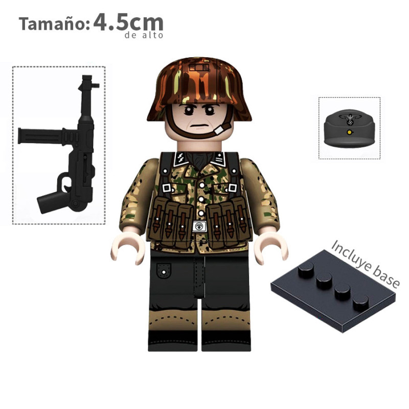 Soldado Aleman con MP40 - pea dot - WWII - Soldados - Minifigura